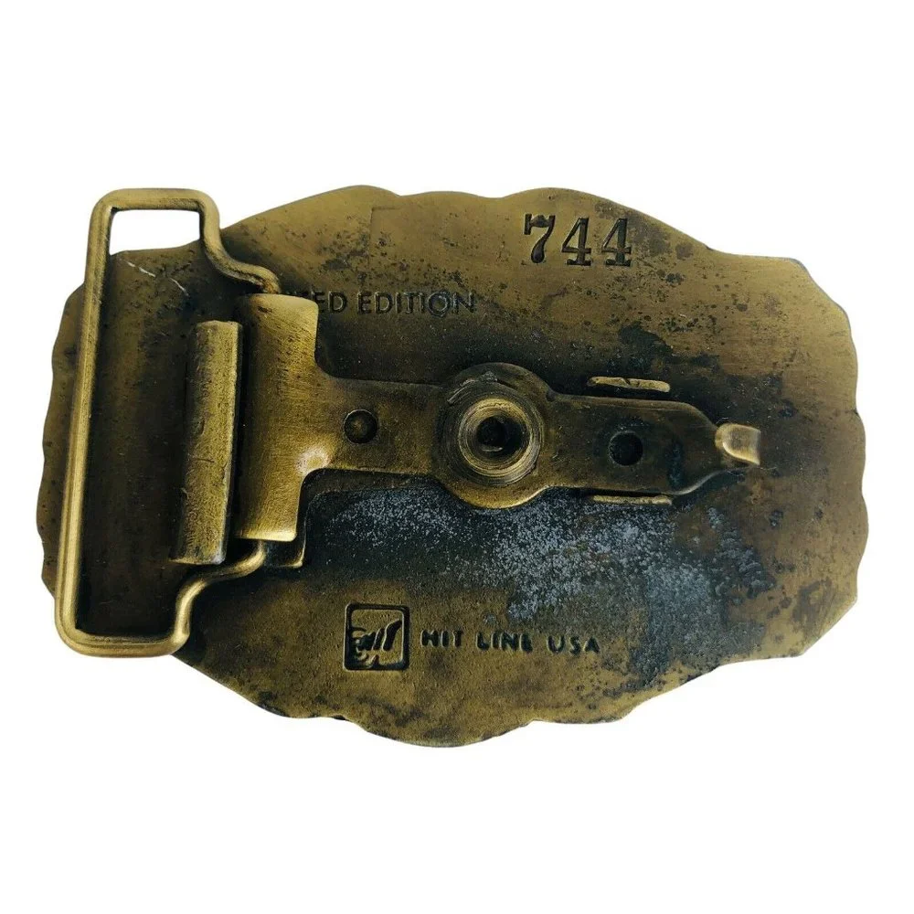 Hit Line Brass Belt Buckle Delta Centennial 1882 - 1982 Limited ED Covered Wagon